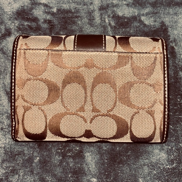 Coach Signature Brown and Tan Wallet - Picture 2 of 3